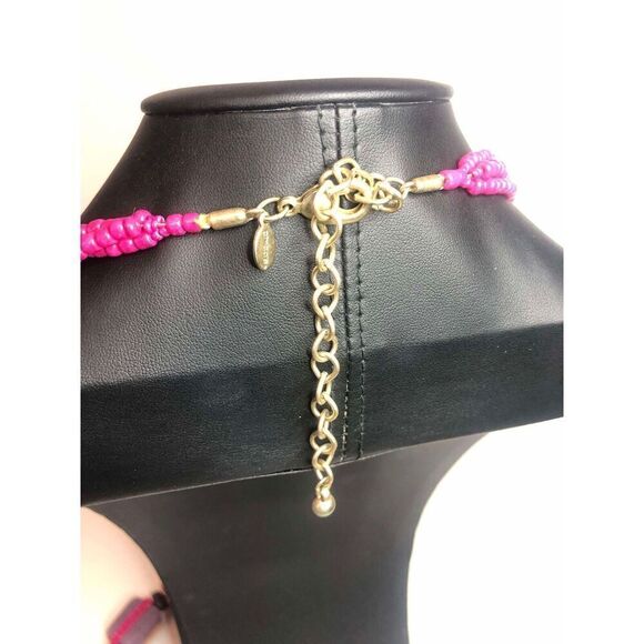 1427 Charming Charlie gold tone pink teardrop layer y2K necklace 18" - Picture 3 of 3